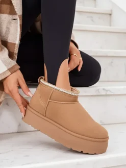 Clearance Krótkie buty a'la śniegowce damskie Xoalla Śniegowce|Botki Z Delikatnym Ociepleniem