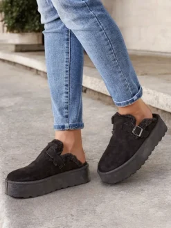 Clearance Krótkie buty a'la śniegowce bez pięty damskie Poctes Botki Z Delikatnym Ociepleniem|Śniegowce