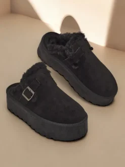 Clearance Krótkie buty a'la śniegowce bez pięty damskie Poctes Botki Z Delikatnym Ociepleniem|Śniegowce