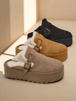 Clearance Krótkie buty a'la śniegowce bez pięty damskie Poctes Botki Z Delikatnym Ociepleniem|Śniegowce