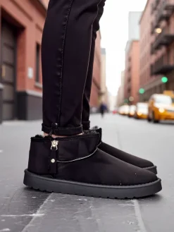 New Krótkie buty a'la śniegowce damskie Fefoz Śniegowce|Botki Na Platformie