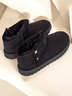 New Krótkie buty a'la śniegowce damskie Fefoz Śniegowce|Botki Na Platformie