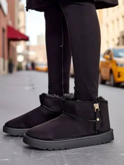 New Krótkie buty a'la śniegowce damskie Fefoz Śniegowce|Botki Na Platformie