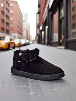 New Krótkie buty a'la śniegowce damskie Fefoz Śniegowce|Botki Na Platformie