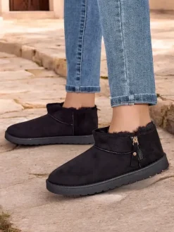 New Krótkie buty a'la śniegowce damskie Fefoz Śniegowce|Botki Na Platformie