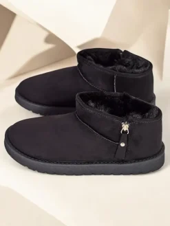 New Krótkie buty a'la śniegowce damskie Fefoz Śniegowce|Botki Na Platformie