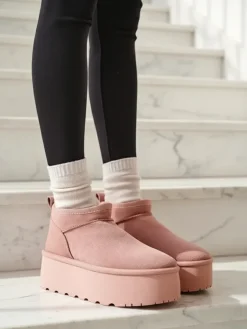 Best Krótkie buty a'la śniegowce damskie Ozozi Śniegowce|Botki Z Delikatnym Ociepleniem