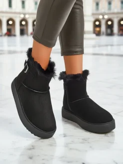 New Krótkie buty a'la śniegowce damskie Winter Crest Śniegowce|Botki Na Platformie