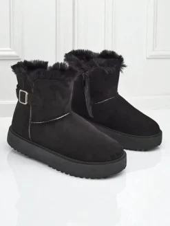 New Krótkie buty a'la śniegowce damskie Winter Crest Śniegowce|Botki Na Platformie