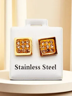 Discount Kwadratowe kolczyki damskie z cyrkoniami Damskie Biżuteria