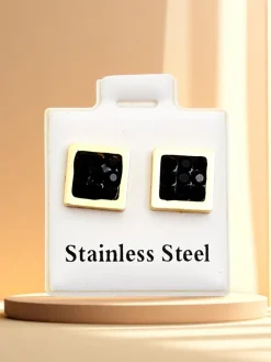 Kwadratowe kolczyki damskie z cyrkoniami Damskie Biżuteria