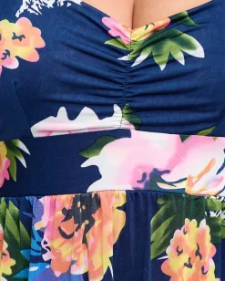 Discount Kwiatowa sukienka do kolan w kolorze m Sukienki Letnie|Sukienki Krótkie