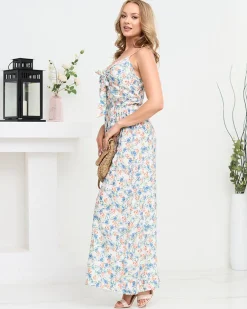 Best Kwiecista damska sukienka maxi na ramiączkach w kolorze m Sukienki Letnie|Sukienki Długie