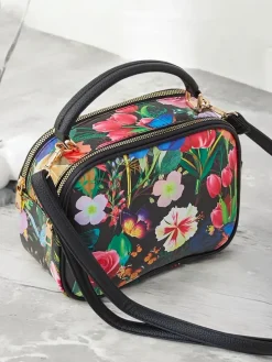 Kwiecista torebka damska typu kuferek Damskie Małe Torebki
