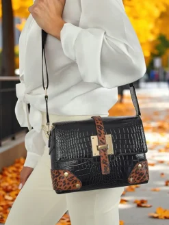 New Lakierowana mała damska torebka z eko skóry WildGloss Tote Damskie Małe Torebki