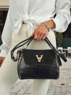 Outlet Lakierowana mała damska torebka z eko skóry MiniShine Bag Damskie Małe Torebki