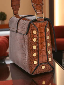 Hot Lakierowana mała damska torebka z eko skóry Velia Crest Damskie Małe Torebki