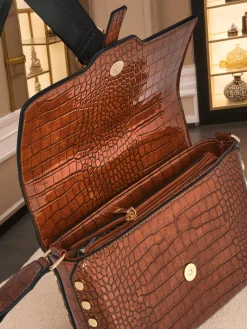 Hot Lakierowana mała damska torebka z eko skóry Velia Crest Damskie Małe Torebki