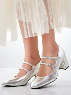 Best Lakierowane damskie czółenka na słupku z paseczkami Ovinna Klasyczne