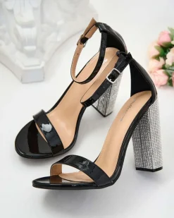 Best Lakierowane sandały damskie na słupku Gasatte Buty Na Wielkie Wyjście|Sandały Na Słupku