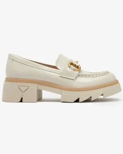 Sale Lakierowane beżowe damskie mokasyny z kryształkami Inriw Półbuty|Mokasyny Na Płaskiej Podeszwie