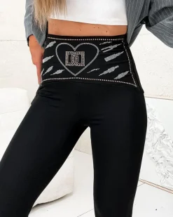 Sale Legginsy damskie z cyrkoniami Legginsy / Tregginsy