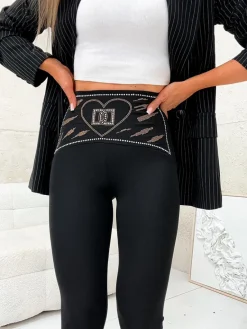 New Legginsy damskie z cyrkoniami Legginsy / Tregginsy