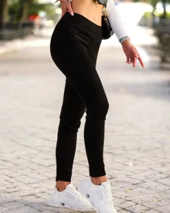 Discount Legginsy damskie a'la zamszowe Spodnie Dresowe