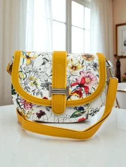 New Mała damska torebka z eko skóry w kwiaty Ori Elle Damskie Małe Torebki
