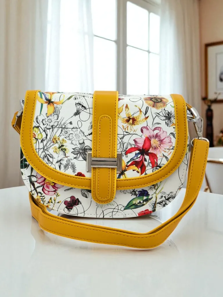 New Mała damska torebka z eko skóry w kwiaty Ori Elle Damskie Małe Torebki