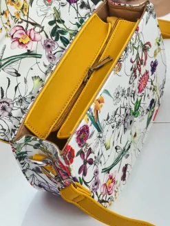 New Mała damska torebka z eko skóry w kwiaty Ori Elle Damskie Małe Torebki