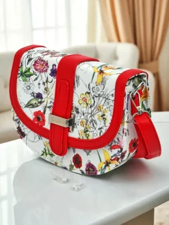 Discount Mała damska torebka z eko skóry w kwiaty Ori Elle Damskie Małe Torebki