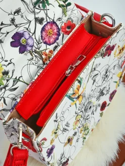 Discount Mała damska torebka z eko skóry w kwiaty Ori Elle Damskie Małe Torebki