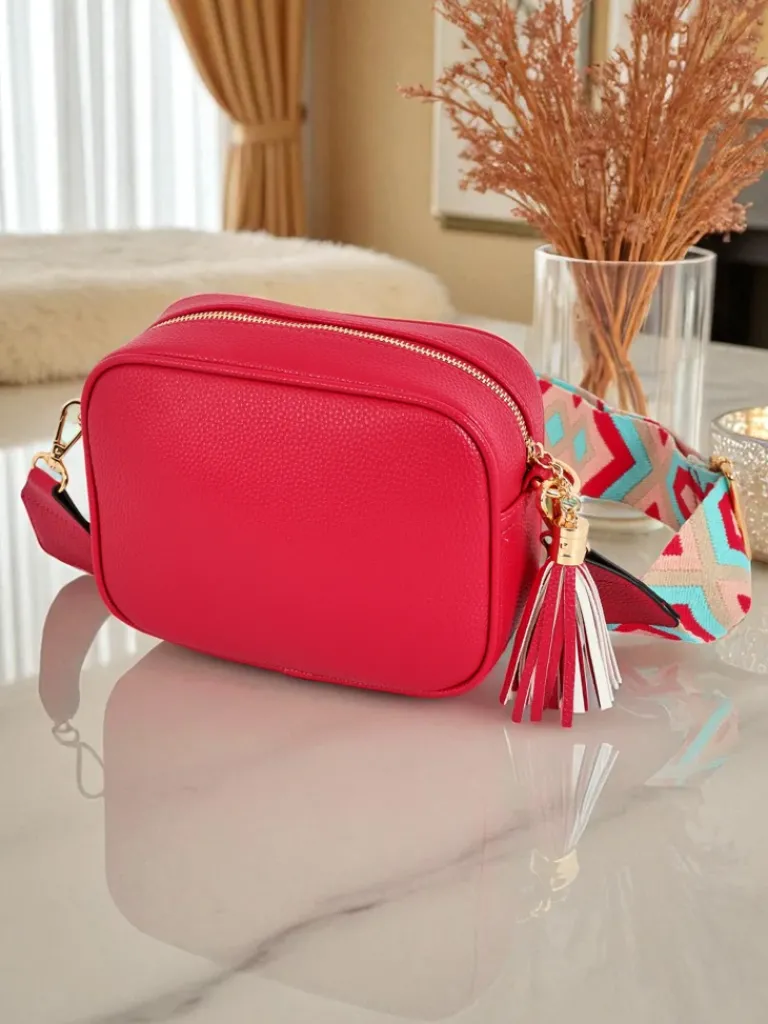 Discount Mała damska torebka z eko skóry z kolorowym paskiem Kovi Lace Damskie Małe Torebki