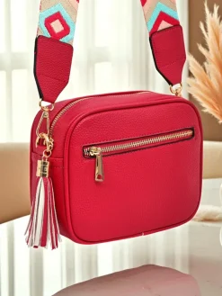 Discount Mała damska torebka z eko skóry z kolorowym paskiem Kovi Lace Damskie Małe Torebki