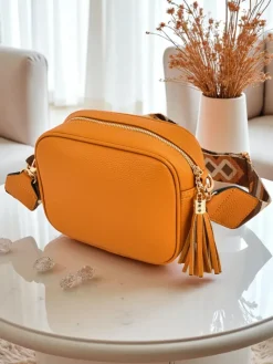 Mała damska torebka z eko skóry z kolorowym paskiem Kovi Lace Damskie Małe Torebki