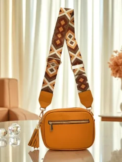 Mała damska torebka z eko skóry z kolorowym paskiem Kovi Lace Damskie Małe Torebki