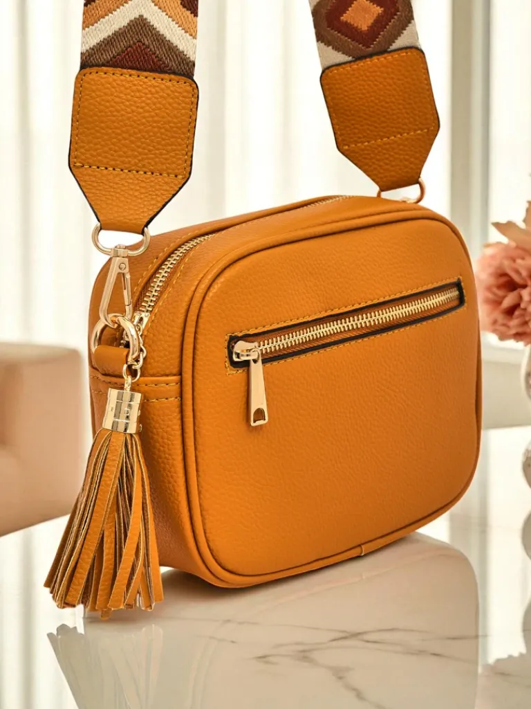 Mała damska torebka z eko skóry z kolorowym paskiem Kovi Lace Damskie Małe Torebki