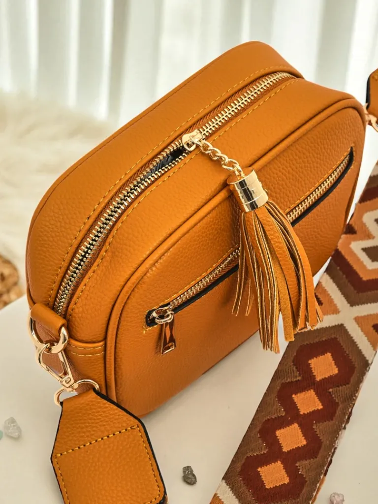 Mała damska torebka z eko skóry z kolorowym paskiem Kovi Lace Damskie Małe Torebki