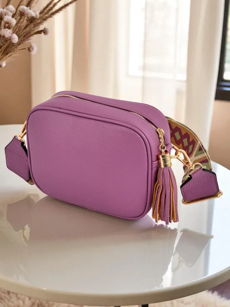 Mała damska torebka z eko skóry z kolorowym paskiem Kovi Lace Damskie Małe Torebki