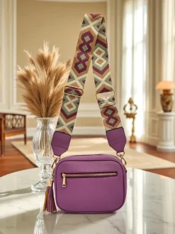 Mała damska torebka z eko skóry z kolorowym paskiem Kovi Lace Damskie Małe Torebki