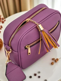 Mała damska torebka z eko skóry z kolorowym paskiem Kovi Lace Damskie Małe Torebki