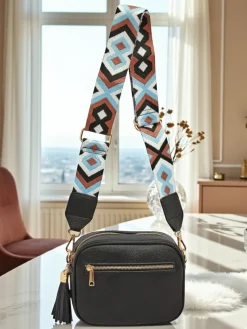 Mała damska torebka z eko skóry z kolorowym paskiem Kovi Lace Damskie Małe Torebki