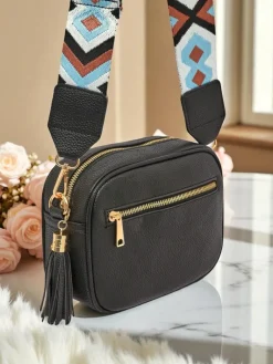 Mała damska torebka z eko skóry z kolorowym paskiem Kovi Lace Damskie Małe Torebki