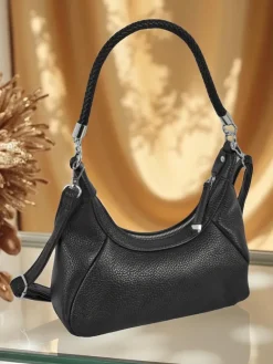 New Mała damska torebka z eko skóry z ozdobnym paseczkiem Lacquea Damskie Małe Torebki