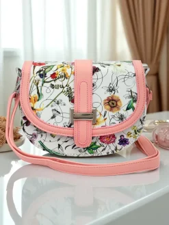 New Mała damska torebka z eko skóry w kwiaty Ori Elle Damskie Małe Torebki