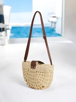 Sale Mała słomiana torebka damska Boho Mini Damskie Wiklinowe I Słomiane