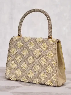 Discount Mała torebka damska z cyrkoniami i perełkami Damskie Małe Torebki