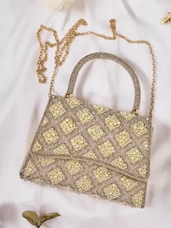 Discount Mała torebka damska z cyrkoniami i perełkami Damskie Małe Torebki