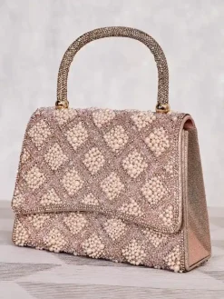 Best Mała torebka damska z cyrkoniami i perełkami Damskie Małe Torebki